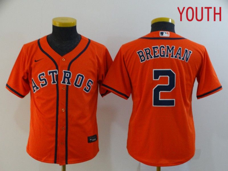 Youth Houston Astros #2 Bregman Orange Nike Game MLB Jerseys->los angeles angels->MLB Jersey